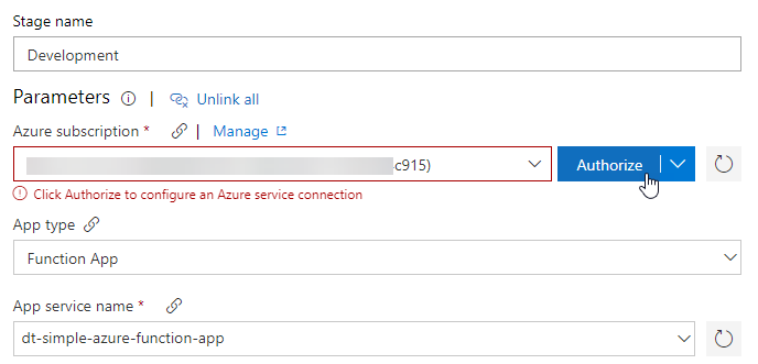 Azure Pipeline Release Stage Config